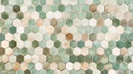 Hexagonal tile pattern, muted colors