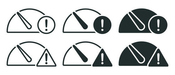 Performance scale warning icon. Illustration vector