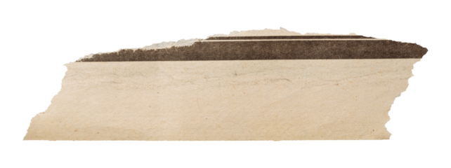 Torn strip of old yellowed newspaper, isolated vintage page tear