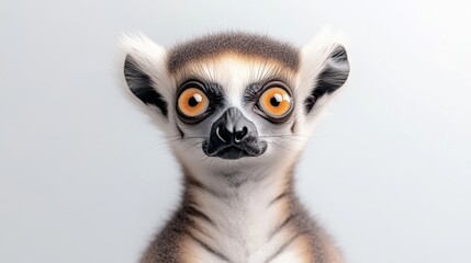 Obraz premium Close-up of a lemur. Wide eyes, curious expression