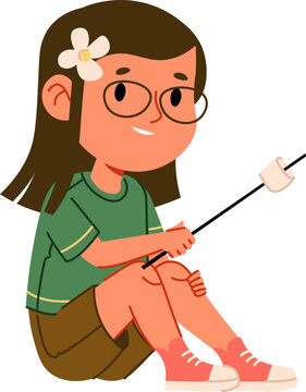 recommend clip art: Girl Roasting Marshmallow