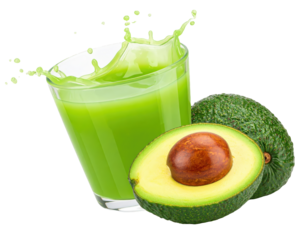 fresh avocado juice splash isolated on white or transparent     