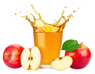 fresh apple juice splash isolated on white or transparent     