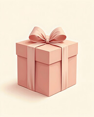 Obraz premium Gift Box with Soft Bow in Minimalist Design