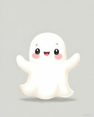 Charming Minimalist Ghost with Soft Blush in Pastels