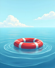 Naklejka premium Simple Buoy on the Sea