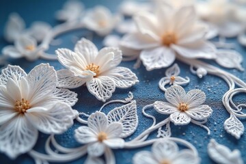 Intricate floral lace, delicate white threads , stylish, lace, wedding