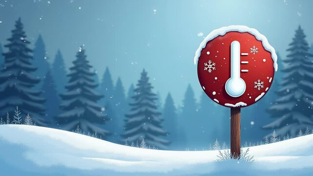 Sign Symbolizing Low Temperatures and Cold Weather Conditions