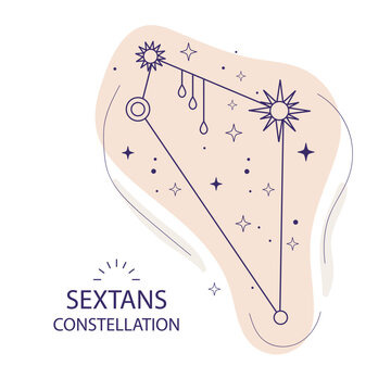 Star constellation Sextans vector illustration
