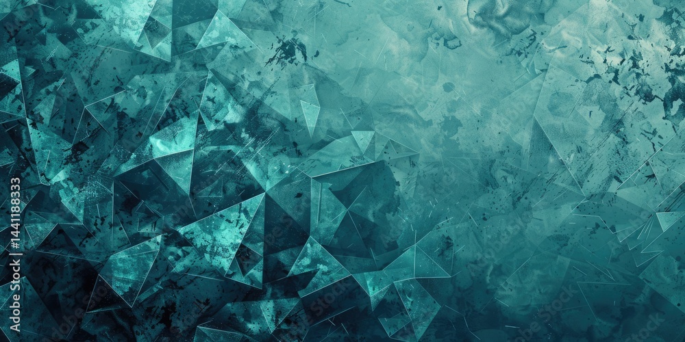 Poster the abstract picture of the green triangle repetitive pattern polygon geometry in the background, ge