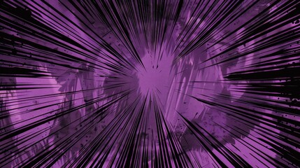 Abstract radial lines with purple and white hues. Digital artwork for glowing purple line with black background. Design and print. Futuristic and energetic concept for wallpaper. Modern art. AIG51.