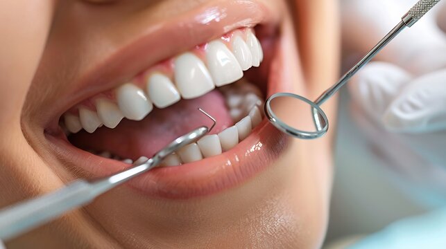 Dentist using a small brush to apply desensitizing gel on teeth