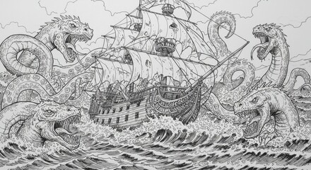 Pirate Ship vs. Sea Monsters