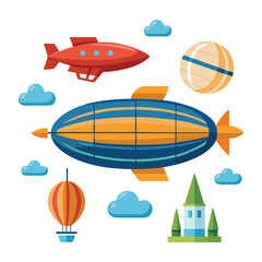 Airship icon isolated on white background