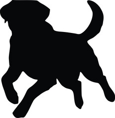 Labrador Dog Running Silhouette Illustration Vector