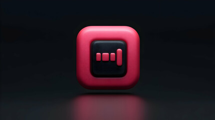 Red Black 3D Icon Illustration