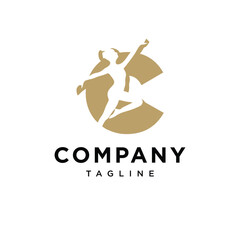 Letter C Dance Logo Icon Vector