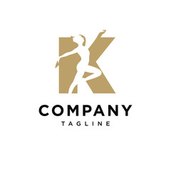 Letter K Dance Logo Icon Vector