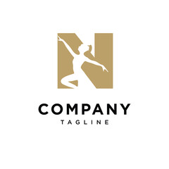 Letter N Dance Logo Icon Vector