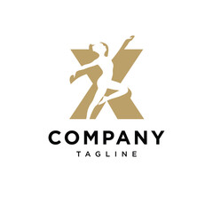 Letter X Dance Logo Icon Vector