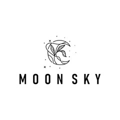 simple minimalist moon logo design with elegant line concept as a symbol illustration template for a product and business brand