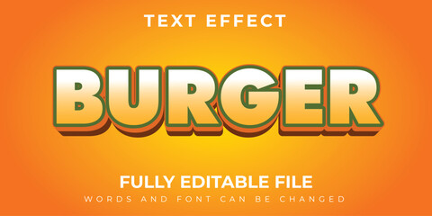 Burger Text Effect Simple Design With Orange Background