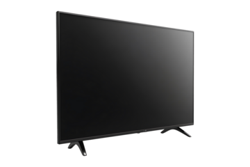 Black smart television isolated on transparent background
