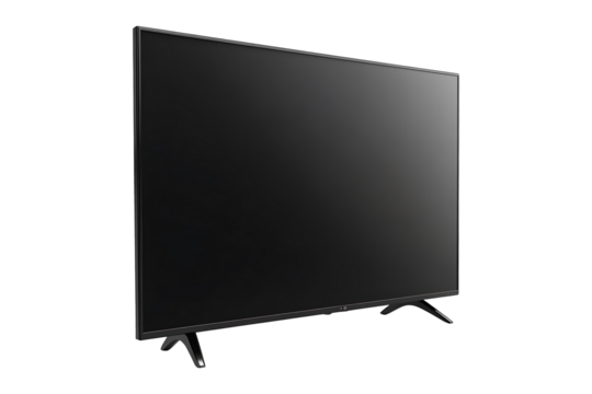 Black smart television isolated on transparent background
