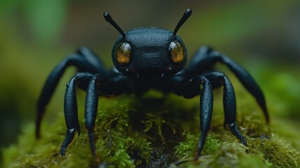 Fototapeta premium Jungle insect macro, mossy forest