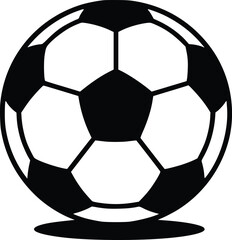 Fototapeta premium Black and white bold vector of a soccer ball, isolated on white background.