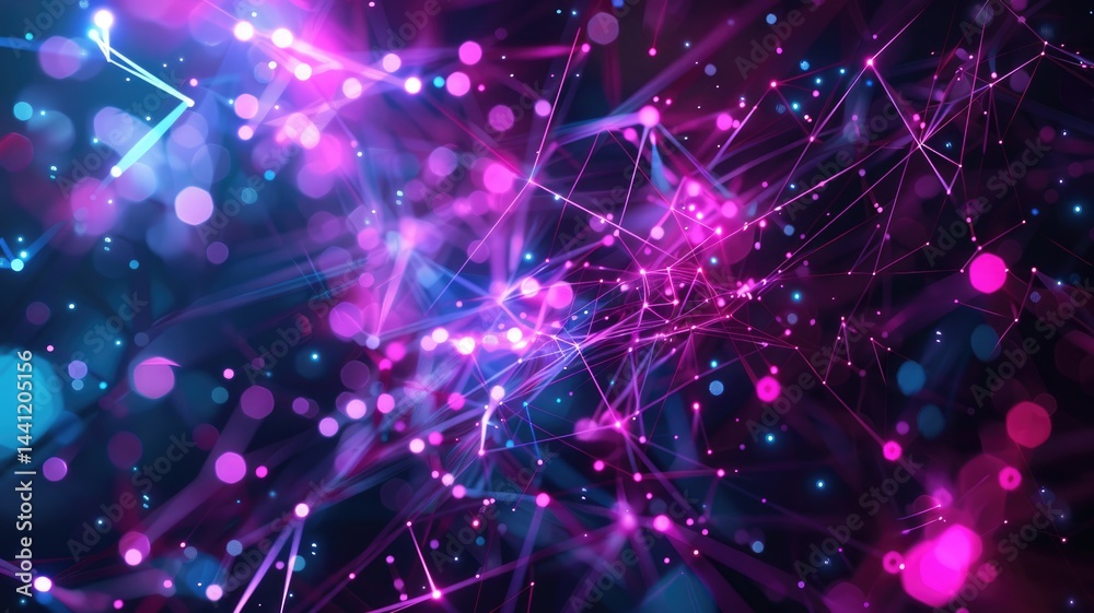 Poster this abstract image features a vibrant background illustrating blockchain and crypto technology conc