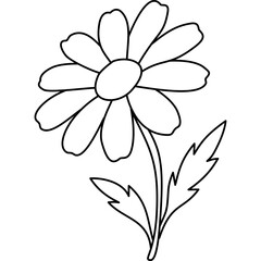Daisy Outline Outline Hand Drawn
