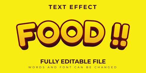 Food Simple Text Effect With Yellow Background