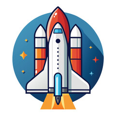Obraz premium Space shuttle icon isolated on white background