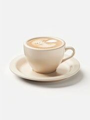 Fototapeta premium Latte in a cream-colored cup