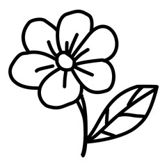 Scribble Style Jasmine Flowers