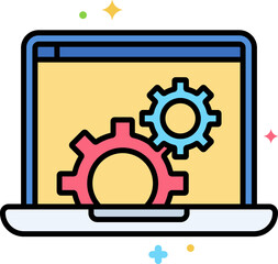 cms system illustration on a white background     