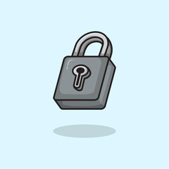 Vector illustration of a digital padlock symbolizing cybersecurity and data protection Featuring a modern lock design internet security privacy protection encryption and digital safety themes Scalable
