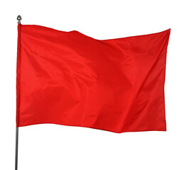 Obraz premium One red flag on white background. Mockup for design