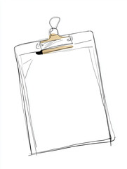 Naklejka premium A clipboard with a clip on it