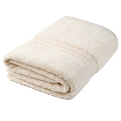 Neatly Folded White Towel for Bathroom or Spa