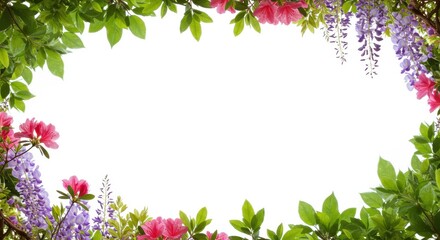 Fototapeta premium 春の花のつつじと藤