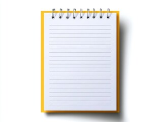 Blank lined notebook, bright yellow cover