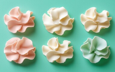 Pastel flower shapes