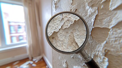 Peeling paint magnified