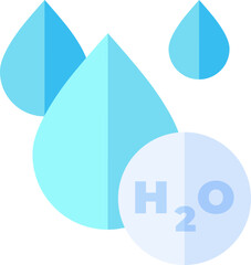 h2o illustration on a white background    