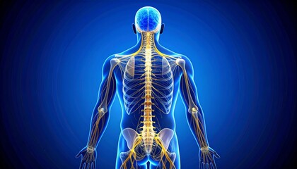 Human Nervous System Anatomy Posterior View