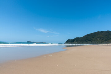Pauanui ocean beach wide sandy expanse