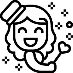 magician illustration on a white background     