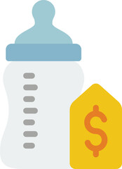 milk bottle (2) illustration on a white background     